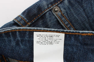 Blue Wash Cotton Blend Slim Fit Jeans John Galliano