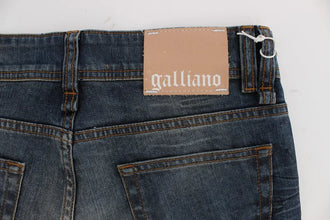Blue Wash Cotton Blend Slim Fit Jeans John Galliano