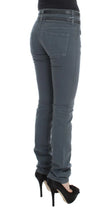 Blue Cotton Blend Slim Fit High Waist Jeans John Galliano