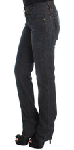 Blue Wash Cotton Blend Slim Fit Bootcut Jeans John Galliano