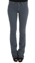 Blue Cotton Blend Slim Fit Bootcut Jeans John Galliano