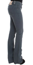 Blue Cotton Blend Slim Fit Bootcut Jeans John Galliano