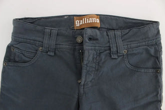 Blue Cotton Blend Slim Fit Bootcut Jeans John Galliano