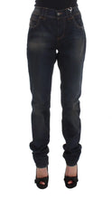 Blue Wash Cotton Blend Boyfriend Fit Jeans John Galliano