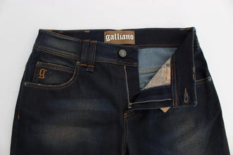 Blue Wash Cotton Blend Boyfriend Fit Jeans John Galliano