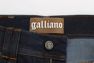 Blue Wash Cotton Blend Boyfriend Fit Jeans John Galliano