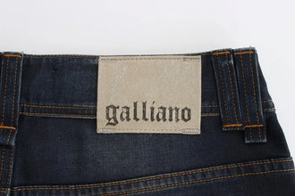 Blue Wash Cotton Blend Boyfriend Fit Jeans John Galliano