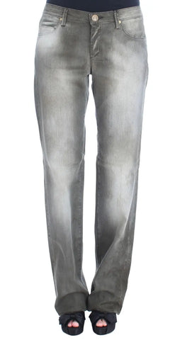 Gray Cotton Blend Loose Fit Boyfriend Jeans Ermanno Scervino