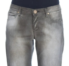 Gray Cotton Blend Loose Fit Boyfriend Jeans Ermanno Scervino