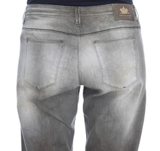 Gray Cotton Blend Loose Fit Boyfriend Jeans Ermanno Scervino