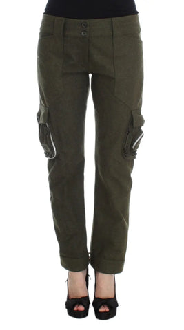 Green Wool Blend Loose Fit Cargo Pants Ermanno Scervino