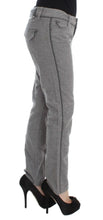 Gray Cotton Straight Fit Casual Pants Ermanno Scervino
