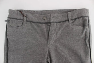 Gray Cotton Straight Fit Casual Pants Ermanno Scervino