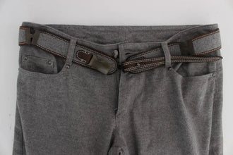 Gray Cotton Slim Fit Casual Bootcut Pants Ermanno Scervino