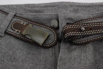 Gray Cotton Slim Fit Casual Bootcut Pants Ermanno Scervino