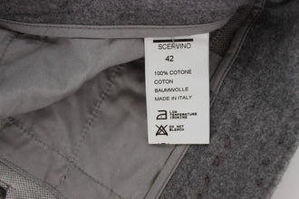 Gray Cotton Slim Fit Casual Bootcut Pants Ermanno Scervino