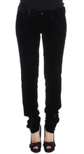 Black Viscose Blend Velvet Slim Fit Pants Ermanno Scervino