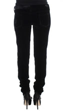 Black Viscose Blend Velvet Slim Fit Pants Ermanno Scervino
