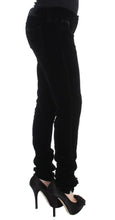 Black Viscose Blend Velvet Slim Fit Pants Ermanno Scervino