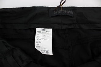 Black Viscose Blend Velvet Slim Fit Pants Ermanno Scervino