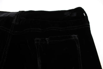 Black Viscose Blend Velvet Slim Fit Pants Ermanno Scervino