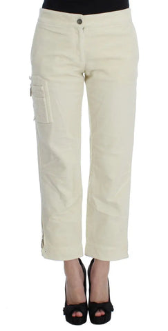 Beige Cotton Capri Cropped Cargo Pants Ermanno Scervino