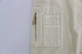 Beige Cotton Capri Cropped Cargo Pants Ermanno Scervino