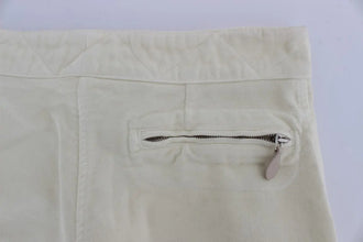 Beige Cotton Capri Cropped Cargo Pants Ermanno Scervino