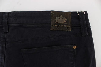 Blue Cotton Blend Casual Fit Pants Ermanno Scervino