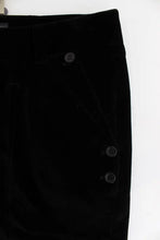 Black Velvet Cotton Straight Legs Pants Ermanno Scervino