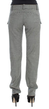 Black White Checkered Cotton Casual Pants Ermanno Scervino