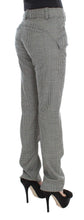 Black White Checkered Cotton Casual Pants Ermanno Scervino