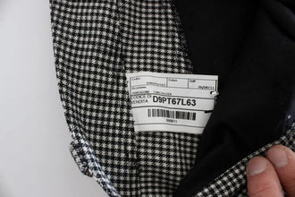 Black White Checkered Cotton Casual Pants Ermanno Scervino