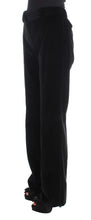 Black Velvet Cotton Straight Legs Pants Ermanno Scervino