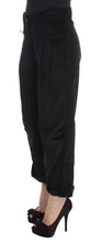 Black Velvet Cotton Capri Bootcut Pants Ermanno Scervino
