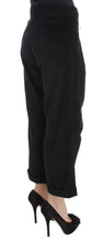 Black Velvet Cotton Capri Bootcut Pants Ermanno Scervino