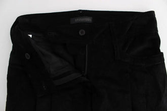 Black Velvet Cotton Capri Bootcut Pants Ermanno Scervino