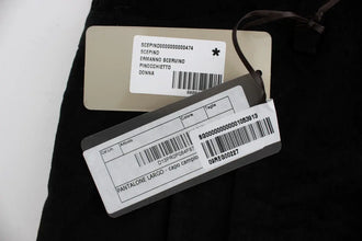 Black Velvet Cotton Capri Bootcut Pants Ermanno Scervino