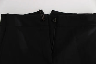 Black Cotton Blend Capri Cropped Pants Ermanno Scervino