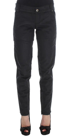 Black Cotton Blend Regular Fit Pants Ermanno Scervino