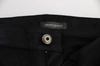 Black Cotton Blend Regular Fit Pants Ermanno Scervino