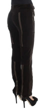 Brown Cotton Velvet Zippers Slim Fit Pants Ermanno Scervino