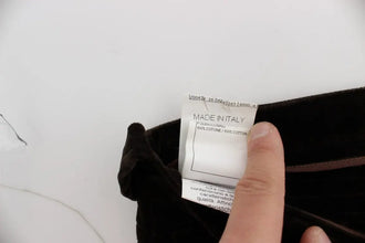 Brown Cotton Velvet Zippers Slim Fit Pants Ermanno Scervino