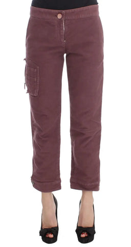 Bordeaux Cotton Cropped Cargo Pants Ermanno Scervino