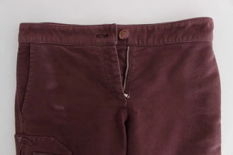 Bordeaux Cotton Cropped Cargo Pants Ermanno Scervino