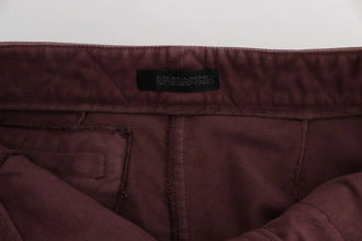 Bordeaux Cotton Cropped Cargo Pants Ermanno Scervino