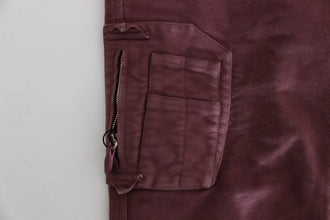 Bordeaux Cotton Cropped Cargo Pants Ermanno Scervino