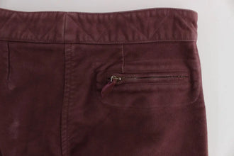 Bordeaux Cotton Cropped Cargo Pants Ermanno Scervino