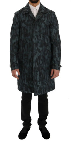 Blue Camouflage Trench Trench Dolce & Gabbana