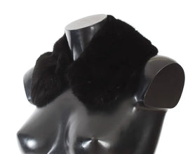 Black Mink Fur Shoulder Collar Scarf Dolce & Gabbana